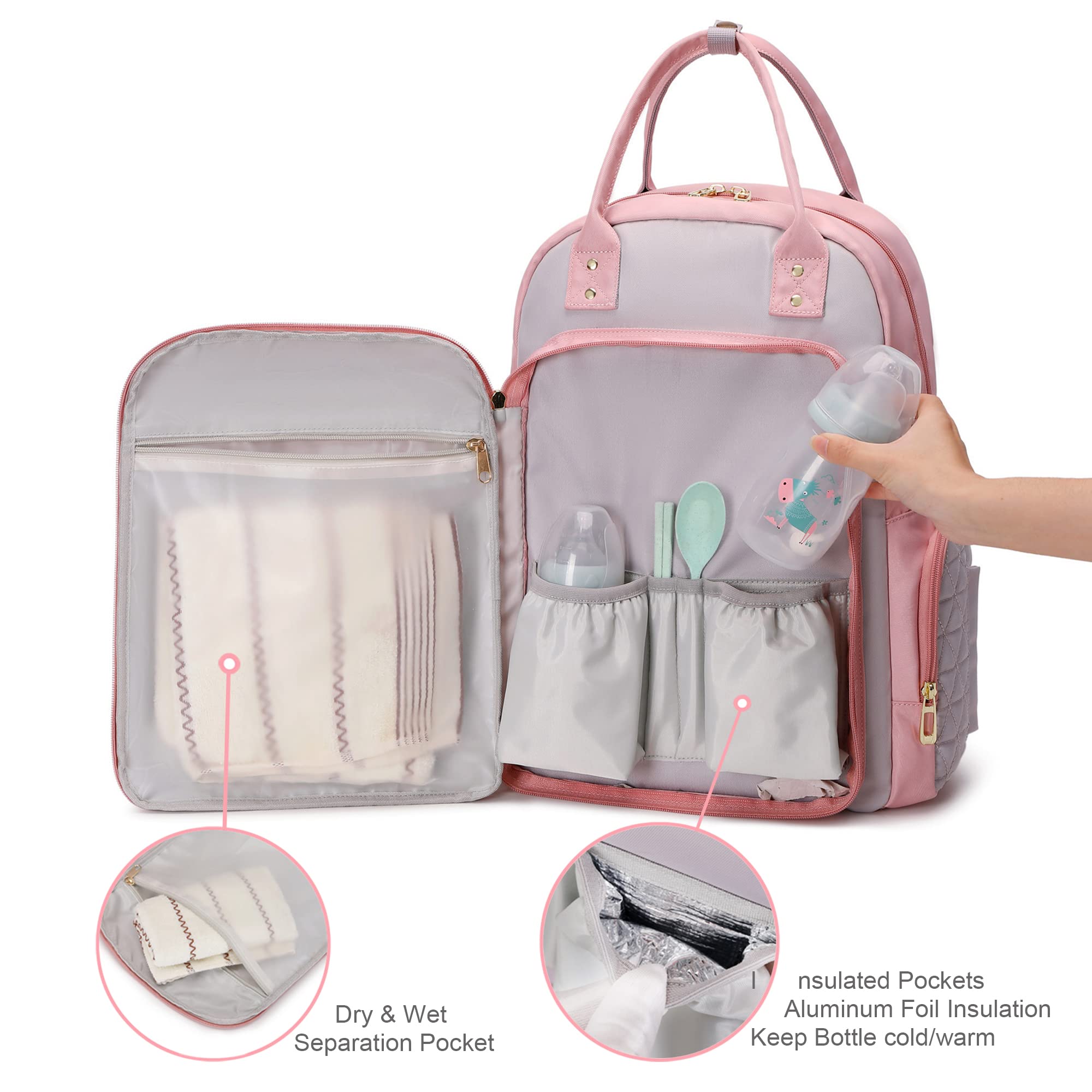 Diaper Bag Backpack Pink Baby Show Gifts For Girl Newborn Must Haves For Hospital