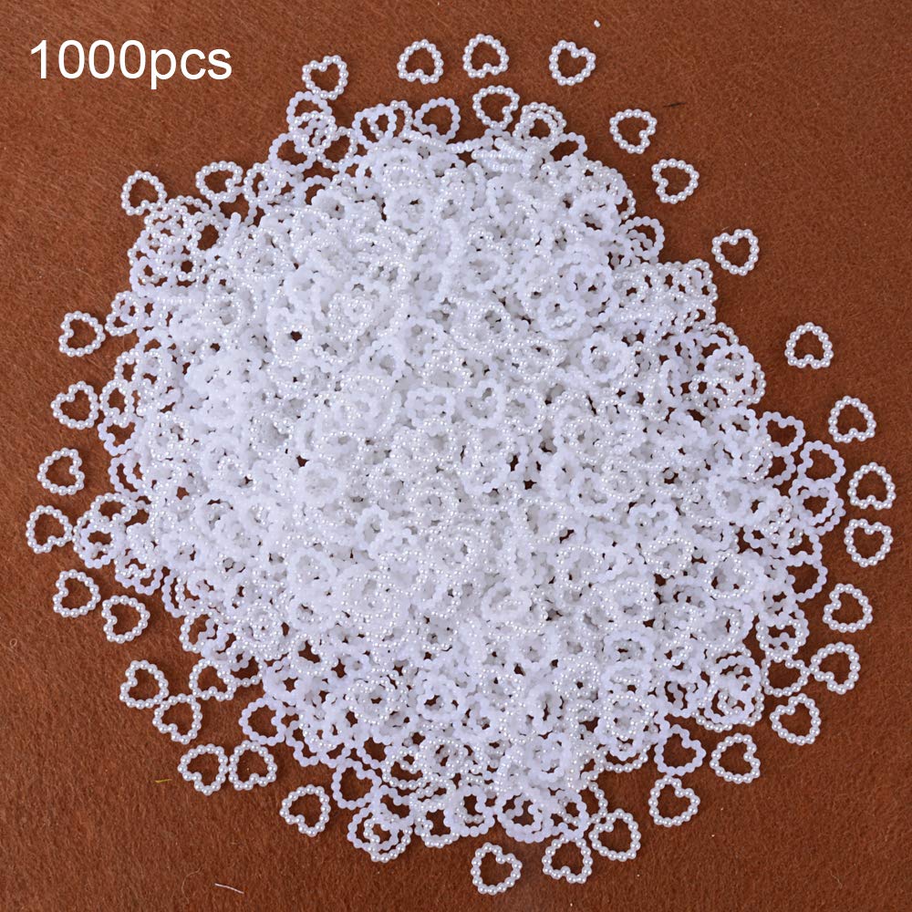 Napravi Rs Scrapbooking Loisirs Creatifs 11 X 11mm Serwoo Lot De 1000 Perle Coeur Embellissements Acryliques Blanc Et Beige Pour Bricolage De Album Decoration Mariage Table Artisant Couture