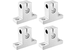 AKKACM 4 Pcs SK8(8mm/0.31" Dia) Aluminum Linear Rod Rail Shaft Support for 3D Printer, DIY, CNC Machine