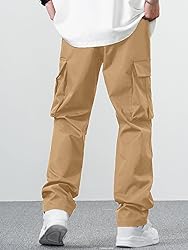 PLEPAN Men's Casual Cargo Pants Drawstring Hiking
