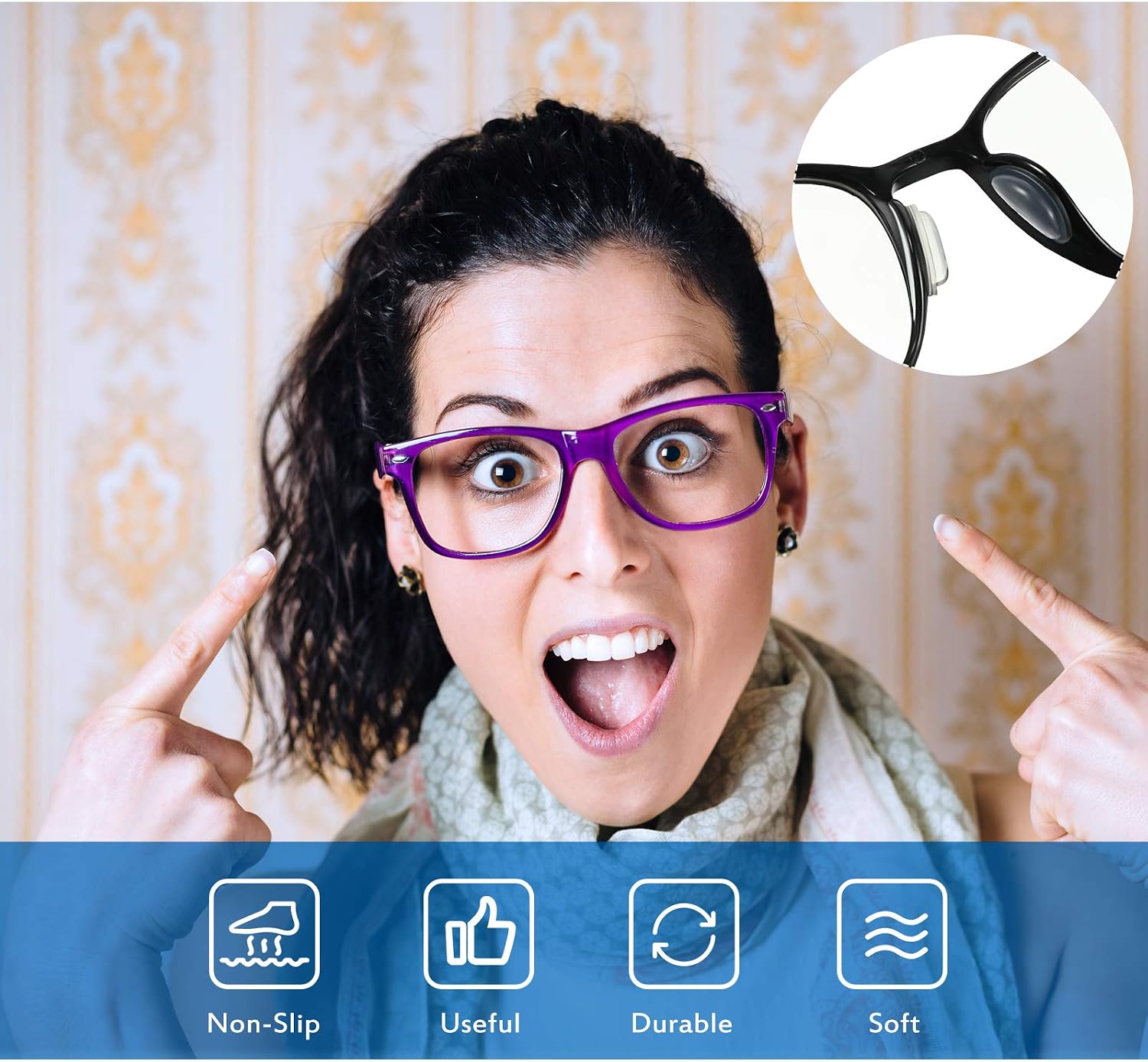 Air Bag Nosepads Adhesive Eyeglass Nose Pads Anti-Slip Nose Pads Comfortable Air Chamber Nose Pads 3.5 mm/ 0.4 inch Thickness for Full Frame Eyeglasses Sunglasses (48 Pairs) - Image 4