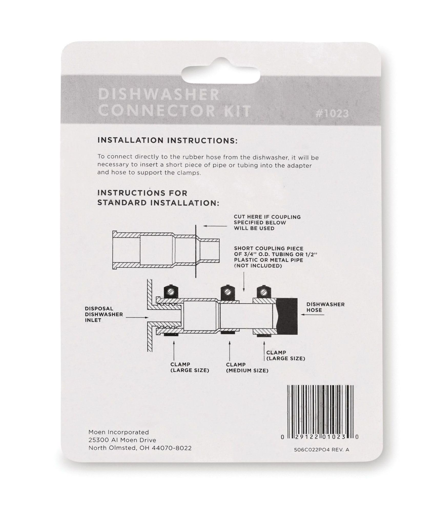 Waste King Garbage Disposal Dishwasher Connector Kit - 1023 , Black