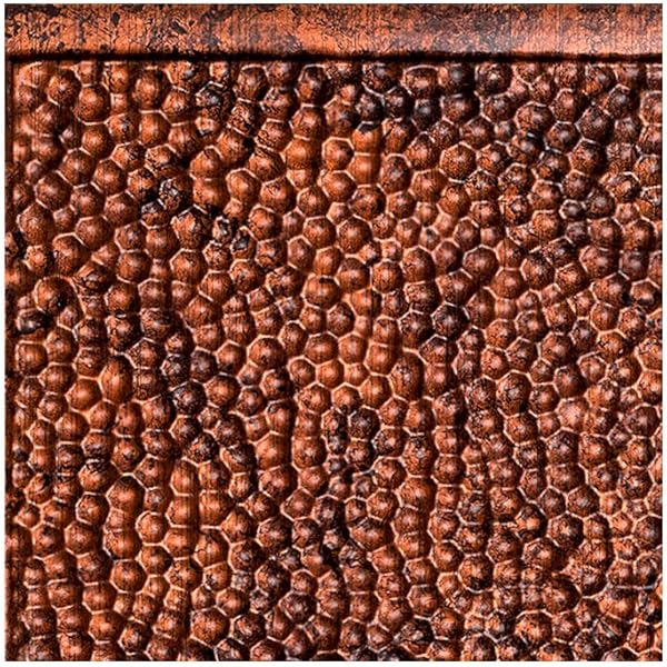 Fasade Easy Installation Hammered Moonstone Copper Backsplash