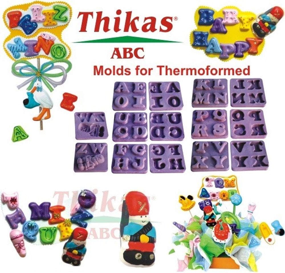 Thikas Alphabet Heat formed moulds Contains 7 pairs of moulds with various Letters each