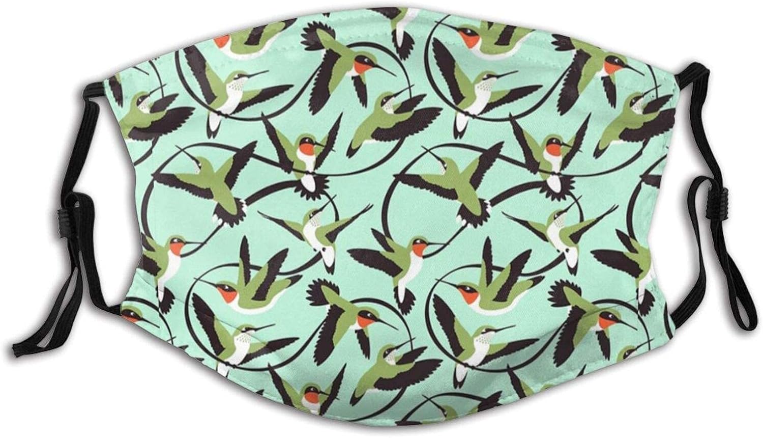 Hummingbird Face Mask With 2 Pcs Filters, Washable Reusable Scarf