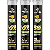 Auric Flush 365 Effervescent 60 Tablets Herbal Digestive Support | with Triphala, Isabgol, Castor Oil & Senna | Honey Lemon Flavor | Support Bowel & Gut Cleanse | Plant-Based Supplement