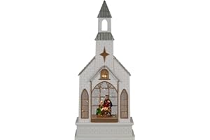 Northlight LED Lighted Holy Family Church Scene Christmas Snow Globe - 12"