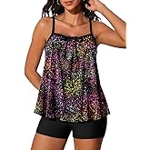 Summer Mae Plus Size Swimsuits for Women Two Piece Tankini Sets Tummy Control Bathing Suit Swimwear with Shorts