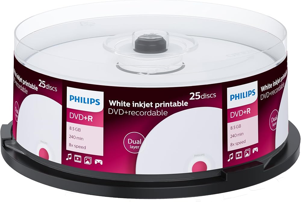 Philips DVD+R DL 8x 25 Pack 8.5GB Double Layer Blank Discs