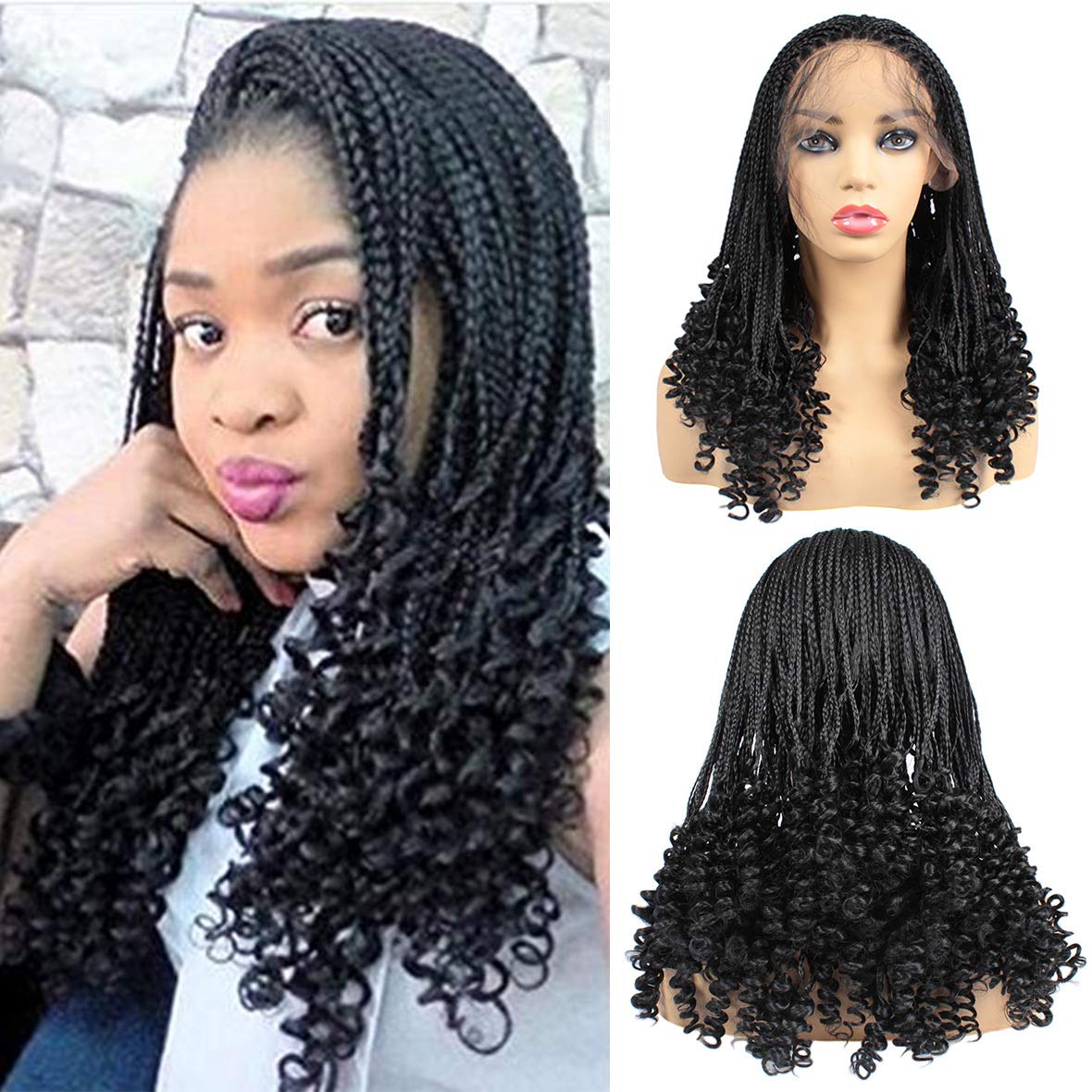 Amazon Com Leeven 20 Inch Natual Black Micro Braiding Hair Wigs