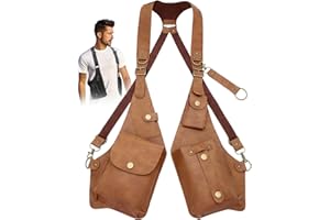 2025 New Double Shoulder Armpit Bag for Men, Double Shoulder Strap Multi-Pocket Outdoor Anti-Theft Tactical Bag