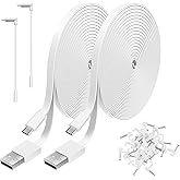 Uogw 2 Pack 20FT Power Extension Cable Compatible with WyzeCam, Wyze Cam V4, NestCam Indoor, Blink, �鶹�� Cloud Camera, USB 