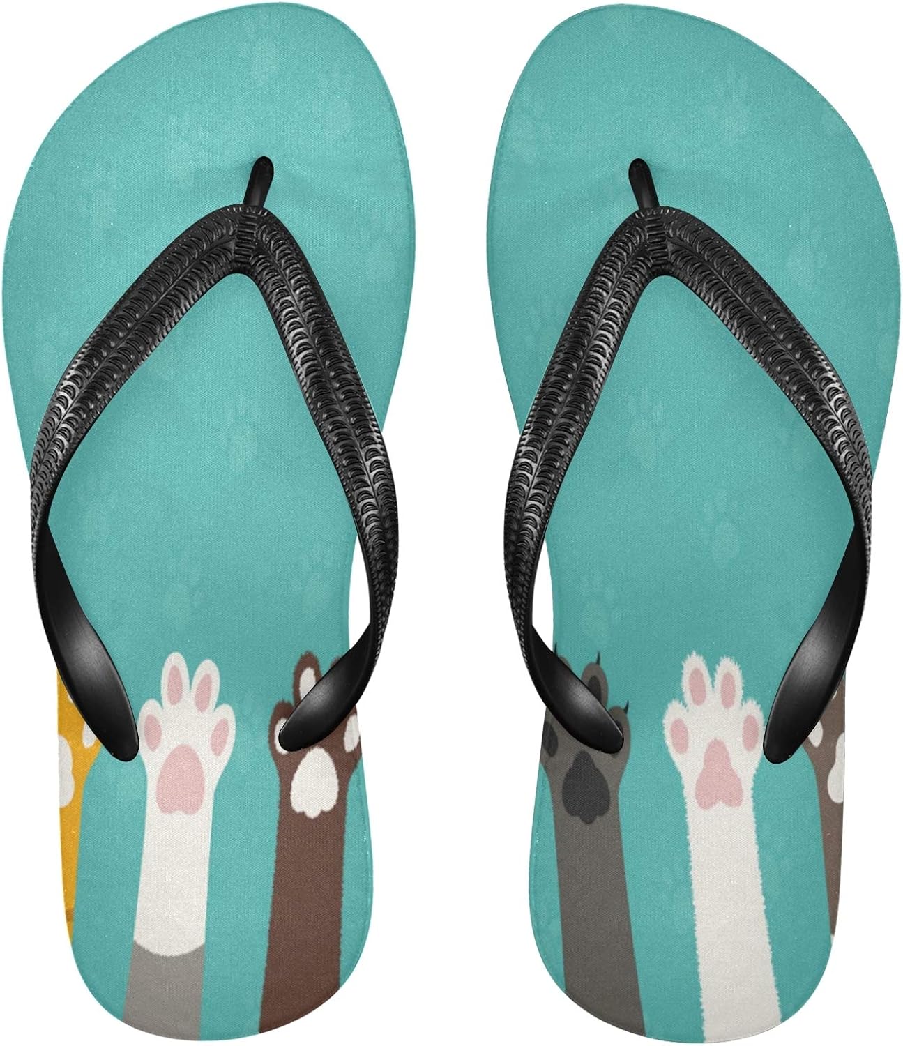 Blueangle Cute Cat Paws Flip Flop Comfortable Thong Style