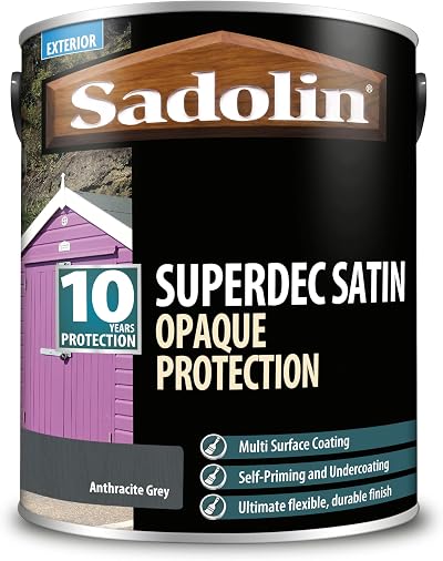 Sadolin Superdec Satin Opaque Wood Protection Anthracite Grey 5L Exterior