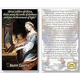 THE SAINTS COLLECTION St Cecilia Laminated Prayer Cards pack of 20