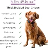 Britten and James 20 Thick Braided Beef Headskin Sticks (350g) for Dogs view 3