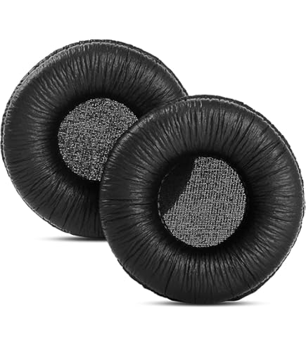TaiZiChangQin Almohadillas De Repuesto Para Orejas Compatibles Con Samson RTE2 Auriculares Proteína Cuero Almohadillas Negro