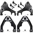 Detroit Axle - Front 8pc Suspension Kit for Nissan Xterra Frontier 2000-2004, 4 Upper Lower Control Arms 4 Inner and Outer Tie Rods Replacement 2001 2002 2003