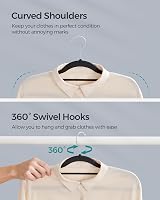SONGMICS 30 Pack Heavy Duty Plastic Coat Hangers Non-Slip 0.5 cm Slim 42 cm view 6