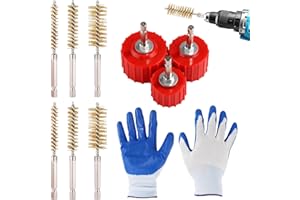 Lyreh 9-Piece Copper Pipe Cleaner Kit for Power Drill, 1/2" 3/4" 1" Alloy Tube Cleaning Brush & 6pcs Wire Bore Brush Fitting 