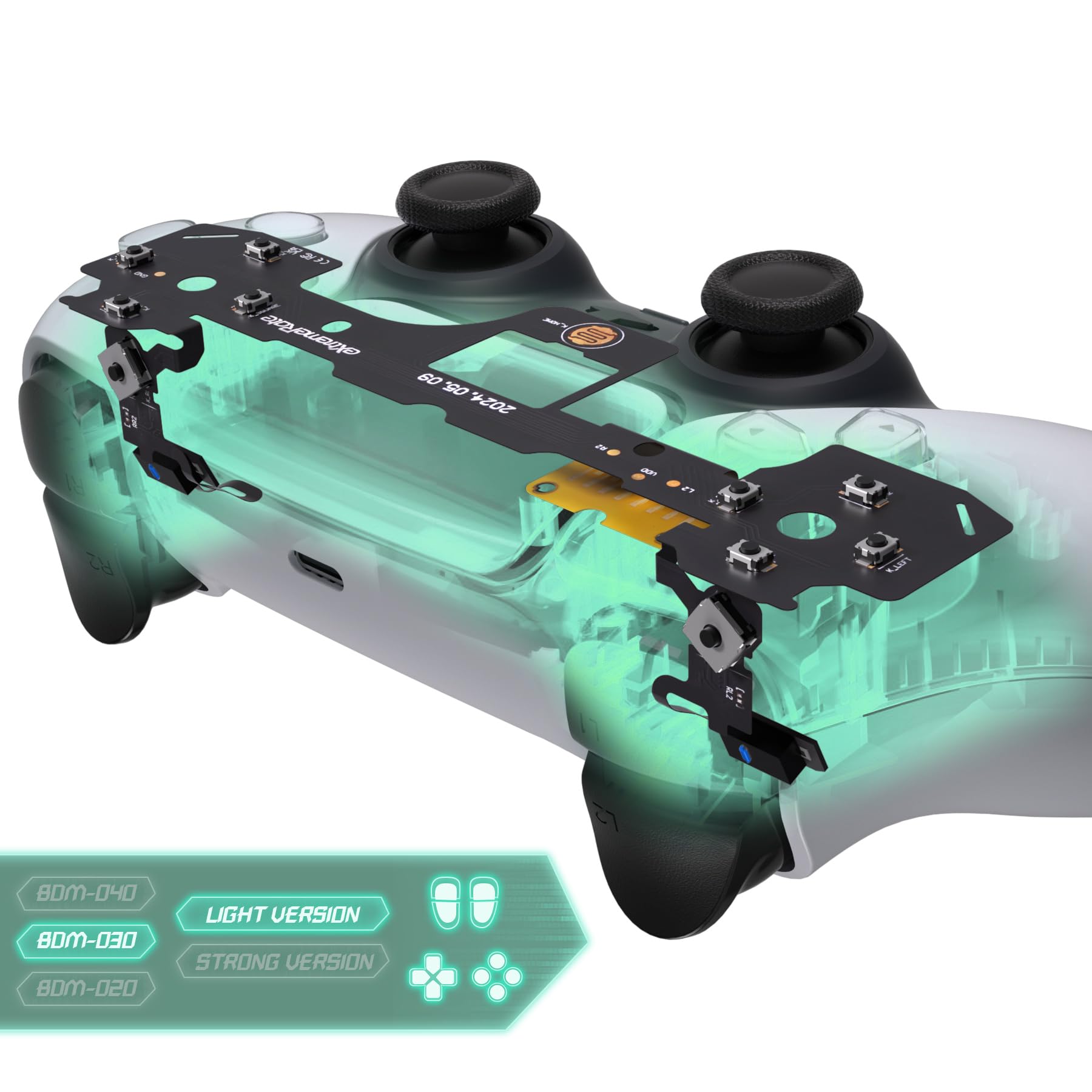 eXtremeRate Light Version Whole Clicky Kit for PS5 Controller BDM-030 Shoulder Face Dpad Buttons, Custom Micro Switch L2R2 Face Buttons Clicky Kit and Tactile L1R1 Keys Mouse Click for PS5 Controller