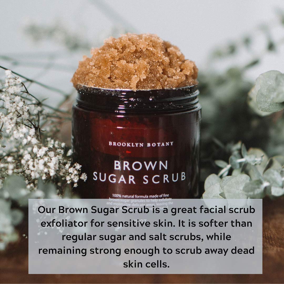 Brooklyn Botany Brown Sugar Body Scrub - Great as a Face Scrub & Exfoliating Body Scrub for Acne Scars, Stretch Marks, Foot Scrub, Great Gifts For Women - 10 oz : Beauty