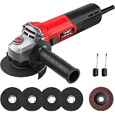 Avhrit 10 Amp Angle Grinder 4-1/2 inch, 1200W Power Grinder Tools | 13000 RPM Corded Grinder Kit, Small Angle Grinder for Metal Cutting, Grinding, Polishing