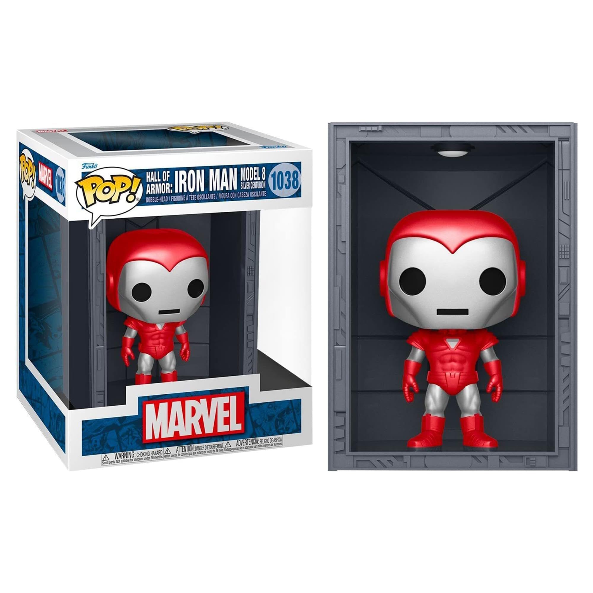 Funko Pop! Deluxe: Marvel HoA - Iron Man - MK8 SlvrCenturion - Metallic - Marvel Comics - Collectable Vinyl Figure - Gift Idea - Official Merchandise - Toys for Kids & Adults - Movies Fans