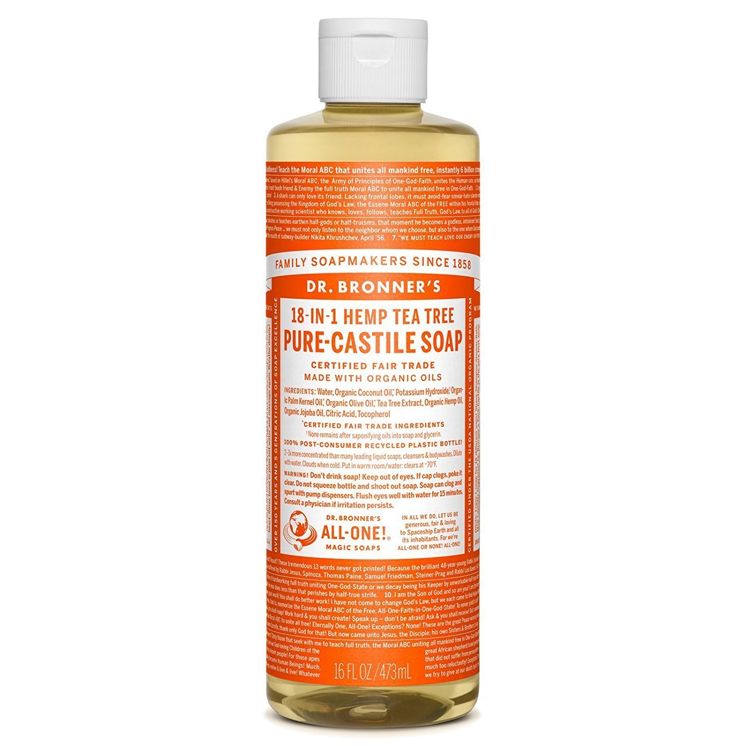 Dr. Bronner's, Liquid Soap, Peppermint Hemp, 16 oz