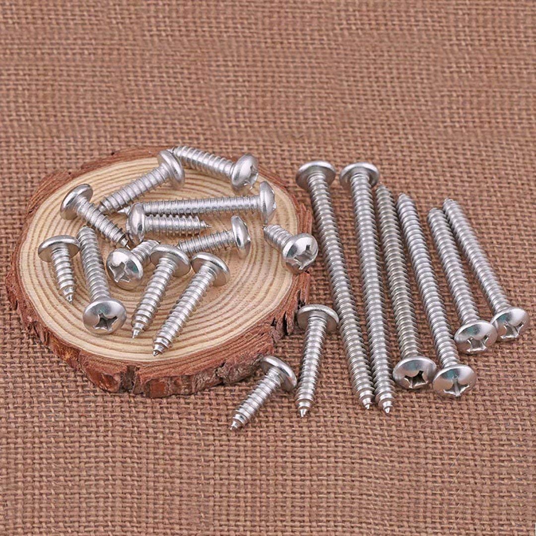 XIZONLIN Cross Round Head Self-Tapping Screws Stainless Steel Wood Screws Sheet Metal Screws, M3.5 * 14mm,50pcs