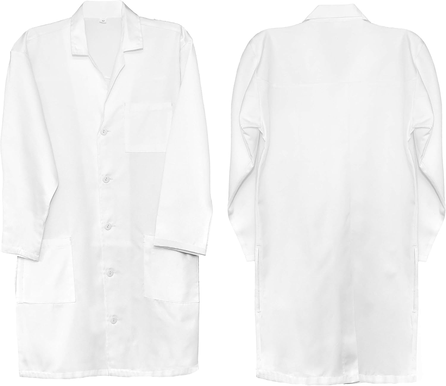 Talvania Lab Coat Men Women White Long Sleeve Unisex Lab Coats Cotton Laboratory Coats: Clothing