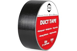 DOAY Duct Tape 2 Inches x 40 Yards - Heavy Duty, Bright Color, Waterproof, Easy to Tear - Great for DIY, Repairs, Industrial, Professional Use, Indoor & Outdoor Use (Black)