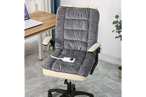 Heated Seat Pad with Lumbar Support, Heated Chair Cushion for Office, Seat Warmer, Large Heating Area Heated Seat Cover with 