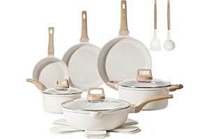 CAROTE 16 Piece Cookware Set, Nonstick Pots and Pans, Induction Cookware Cooking Set with Frying Pans, Saucepans, Saute Pan