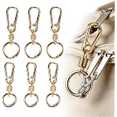 Zipper Clips Anti Theft, 6 Pcs Zipper Locks for Backpacks, Double Opening Antitheft Spring Carabiner Clasps for Travel Purse Luggage Suitcase Handbags Keys(Gold)