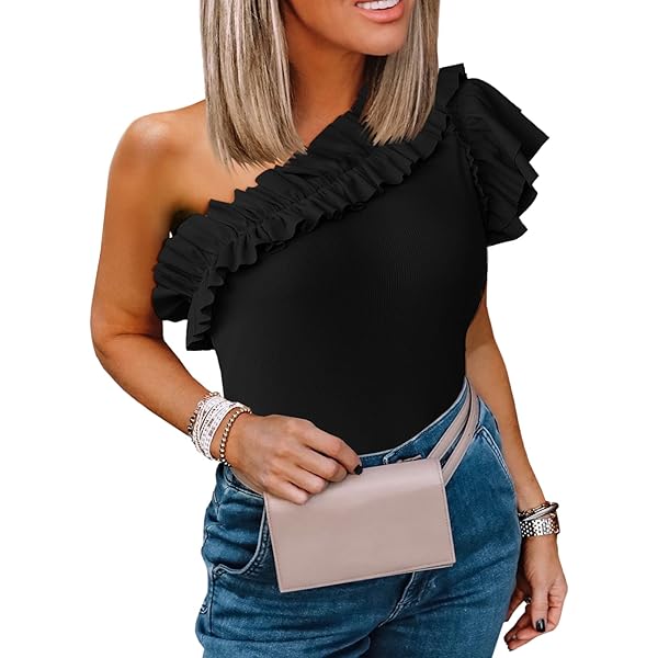 Hellopopgo Women's Ruffle Sleeve Babydoll Top - V-Neck Loose Blouse For Summer