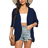 Yekaty Womens Summer Cardigan Lightweight Short Sleeve Kimono Cardigans Beach Vacation Cover up