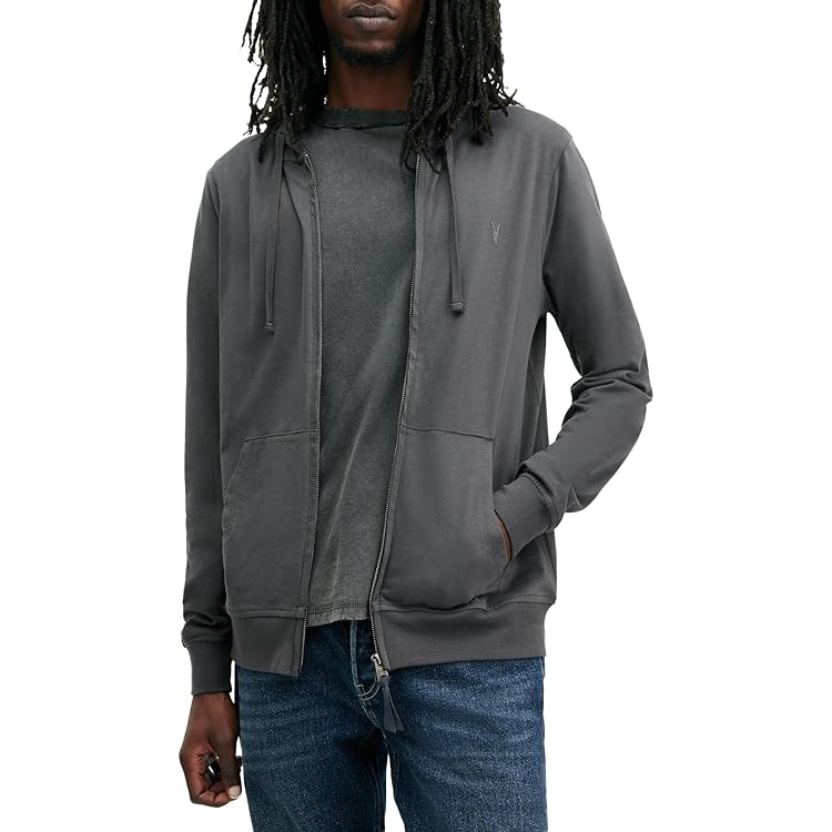 AllSaints Men's Kilburn Mock Neck, Carter Grey at Amazon Men's