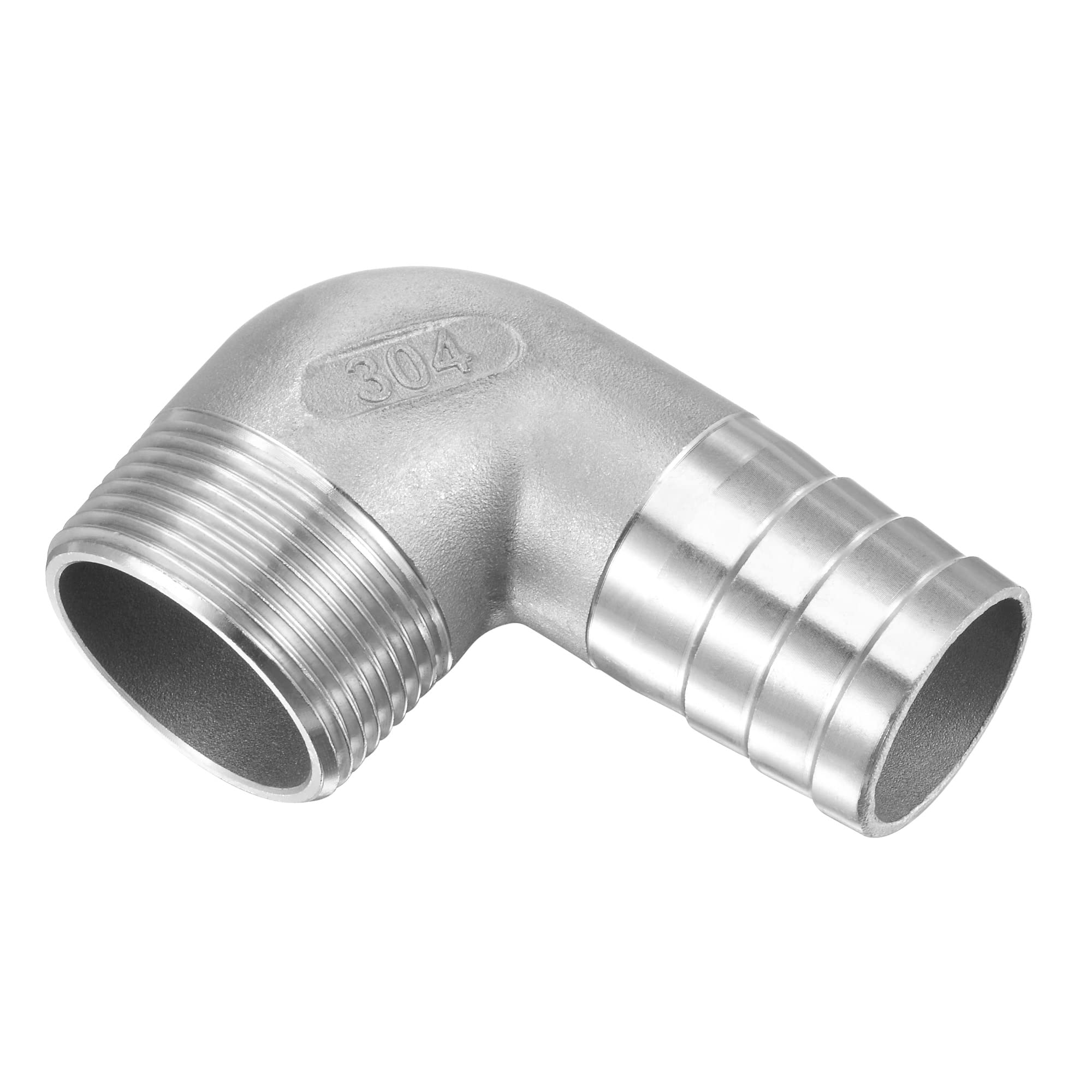M METERXITY Hose Barb Fittings - 90 Degree Elbow Stainless Steel 32mm Pipe Connector Apply to Water Fuel (G1-1/4 Male Pipe) — image 1