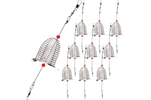CASTSTRIKE Carp Fishing Bait Cage 10PCS 304 Stainless Steel Chum Rig Basket Catfish Bait Holder Trap Feeder Basket for Freshwater Saltwater Fishing Tackle Accessories