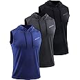 Neleus Men's Workout Tank Tops 3 Pack Sleeveless Running Shirts with Hoodie