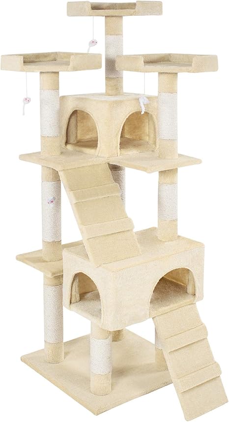 Tectake Arbre A Chat Griffoir Grattoir Diverses Couleurs Au Choix Beige Amazon Fr Animalerie