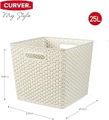 Curver My Style Square Rattan Box Set White 3 x Square 25 L capacity view 5