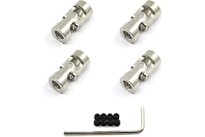 Befenybay 4 Pcs 6mm to 6mm Universal Joint Shaft Coupling with Screws for Motor