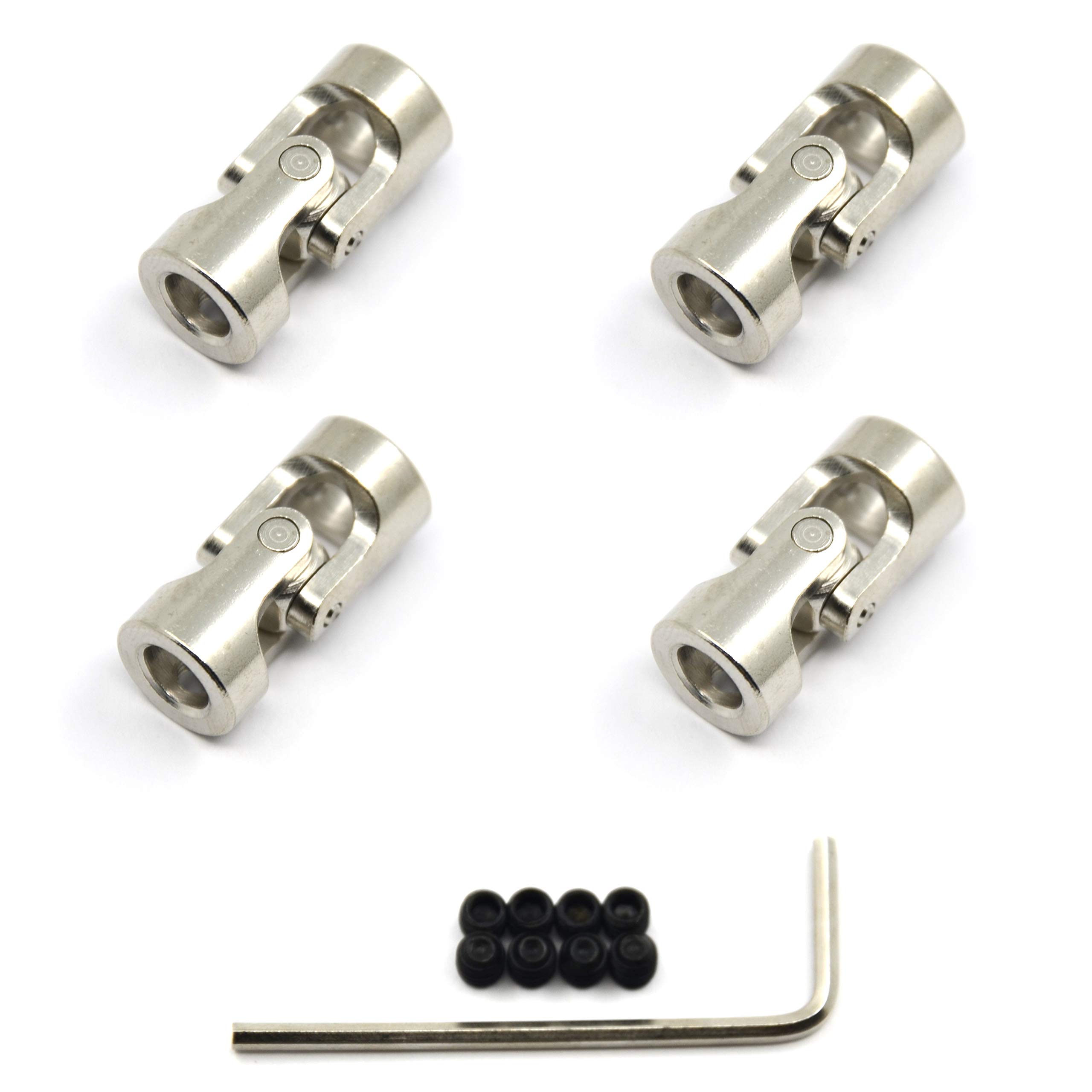 Befenybay 4 Pcs 6mm to 6mm Universal Joint Shaft Coupling with Screws for Motor