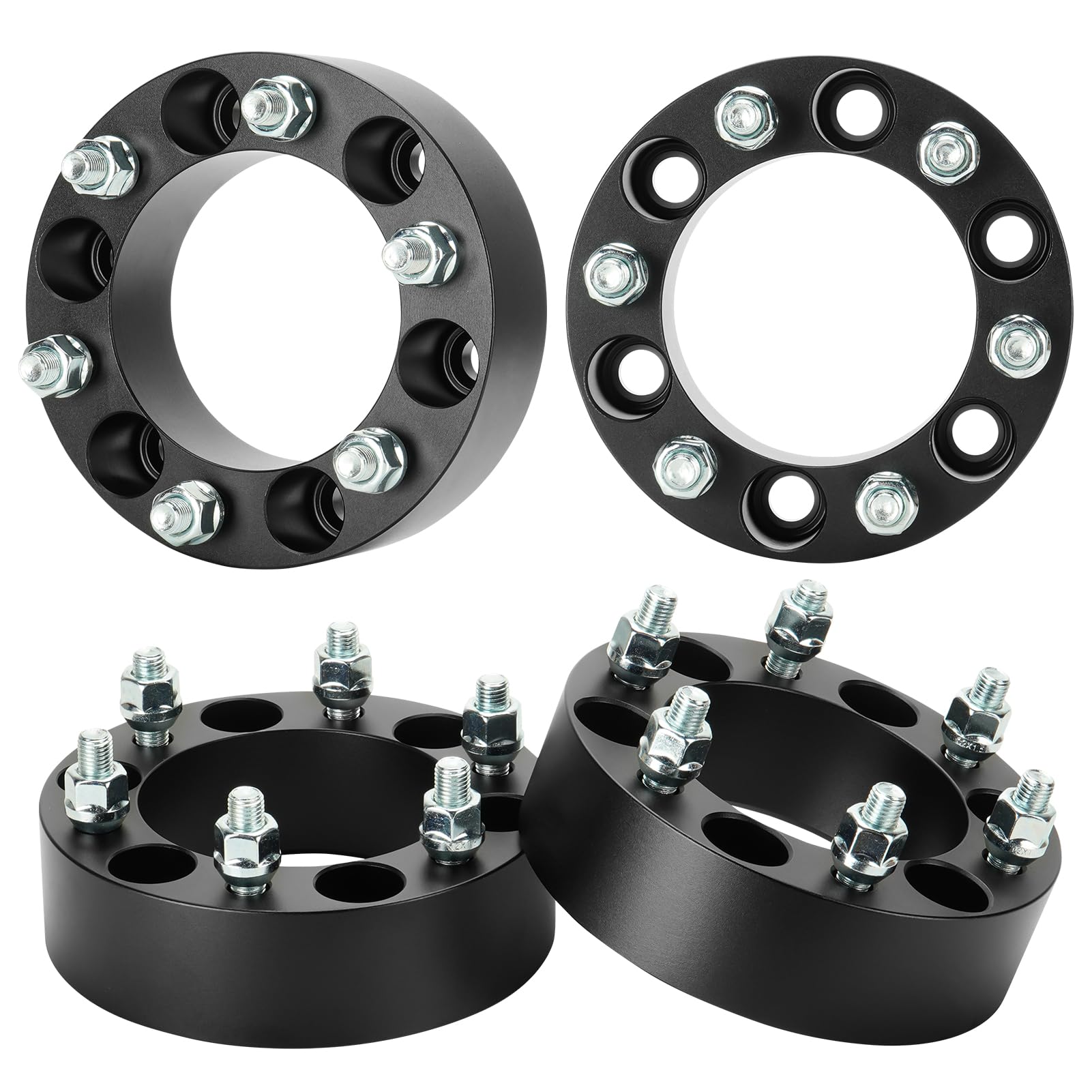Photo 1 of Youxmoto 2inch 6x5.5 Wheel Spacers for Tacoma 4Runner FJ Cruiser Sequoia, 6 Lug 6x139.7mm Forged 2'' Wheel Spacers 108mm Hub Bore with 12x1.5 ET Lug Nuts