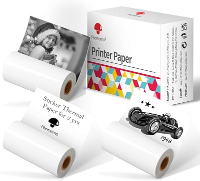 Phomemo M02 Paper 50mm x 3.5m 3 Rolls White Self-Adhesive Sticker Paper