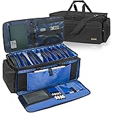 AKOZLIN DJ Cable File Bag with 13 Detachable Dividers and Bottom Cable Bags for Musicians Travel Gig Bag for 15.6" Laptop,Pro