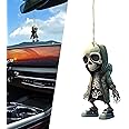 Gseigvee 1 PC Car Halloween Rearview Mirror Hanging Ornaments, 2.3" x 3.1" Skull Fashion Clothing Personality Decoration, Acrylic Sun-Proof Cartoon Parts, Universal for Cars Home (Multicolored #4)