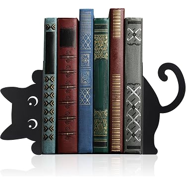Sujetalibros De Cerámica En Forma De Lazo - 1 Par (11x9x11 Cm) - Decoración Para Estanterías Y Escritorios, Base Antideslizante